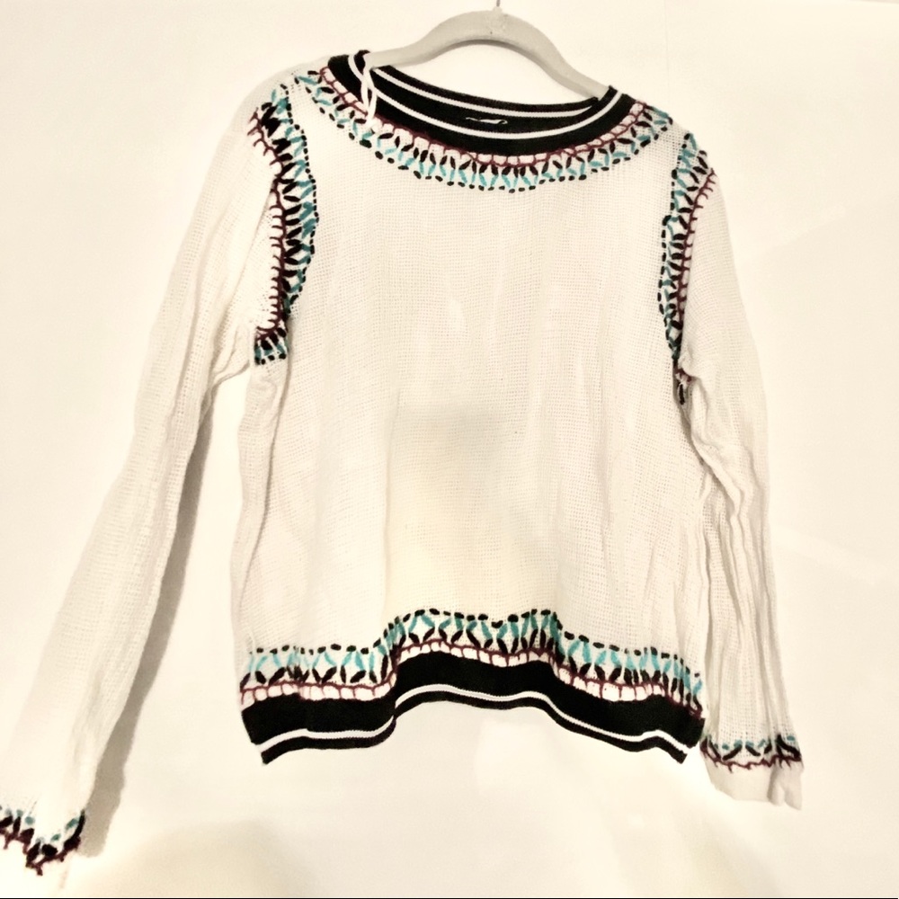 Long sleeve open knit shirt